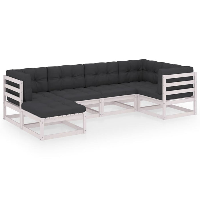 Set mobilier de grădină cu perne, 6 piese, lemn masiv de pin - WALTI WALTI