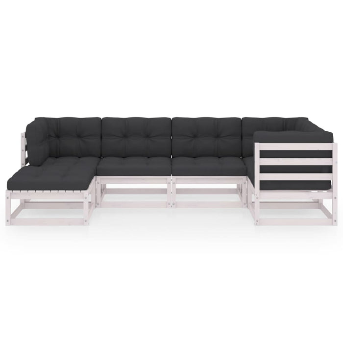 Set mobilier de grădină cu perne, 6 piese, lemn masiv de pin - WALTI WALTI