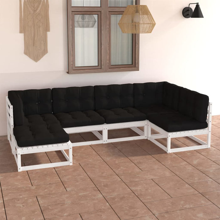 Set mobilier de grădină cu perne, 6 piese, lemn masiv de pin - WALTI WALTI
