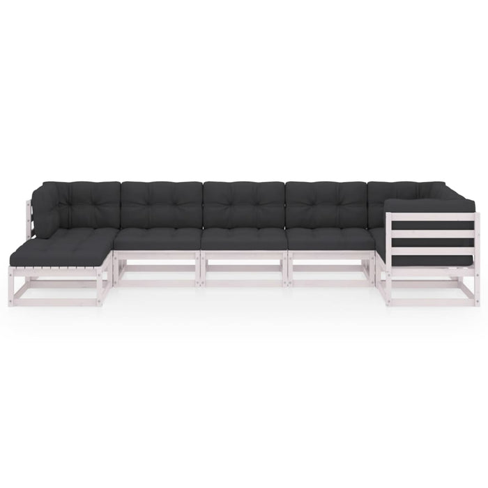 Set mobilier de grădină cu perne, 7 piese, lemn masiv de pin WALTI