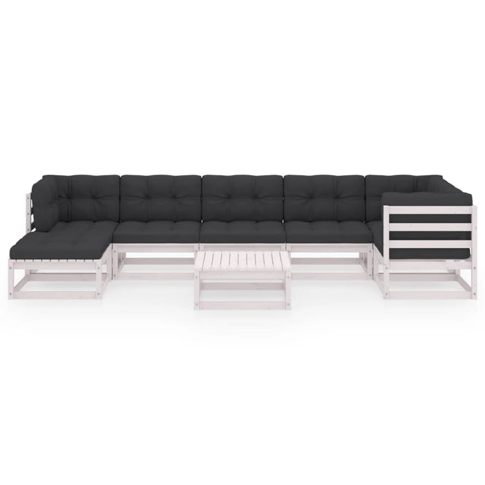 Set mobilier de grădină cu perne, 8 piese, lemn masiv de pin WALTI