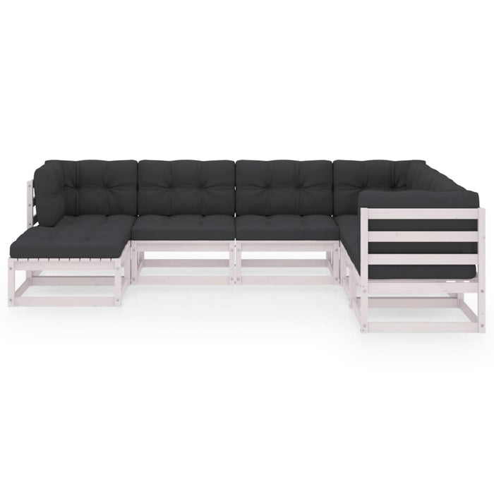 Set mobilier de grădină cu perne, 7 piese, lemn masiv de pin WALTI