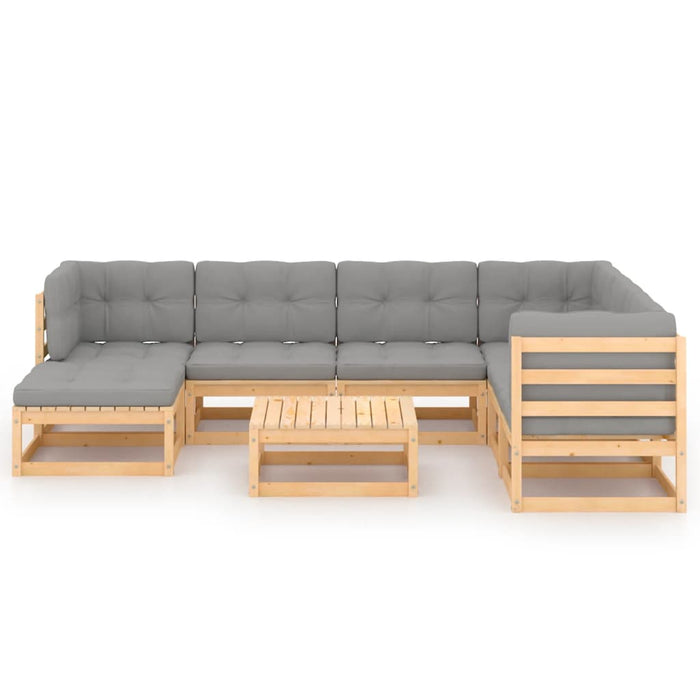 Set mobilier de grădină cu perne, 8 piese, lemn masiv de pin WALTI