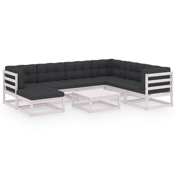 Set mobilier de grădină cu perne, 8 piese, lemn masiv de pin WALTI