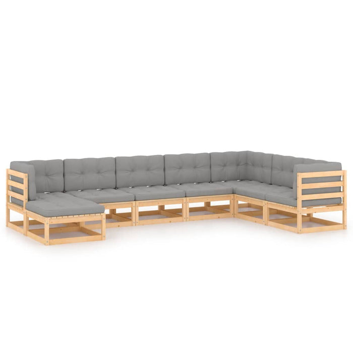 Set mobilier de grădină cu perne, 8 piese, lemn masiv de pin WALTI