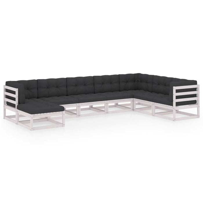 Set mobilier de grădină cu perne, 8 piese, lemn masiv de pin WALTI