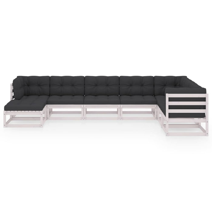 Set mobilier de grădină cu perne, 8 piese, lemn masiv de pin WALTI