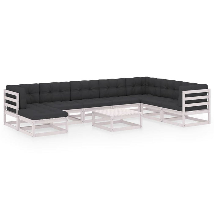 Set mobilier de grădină cu perne, 9 piese, lemn masiv de pin WALTI