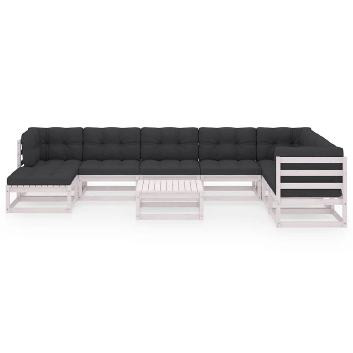 Set mobilier de grădină cu perne, 9 piese, lemn masiv de pin WALTI
