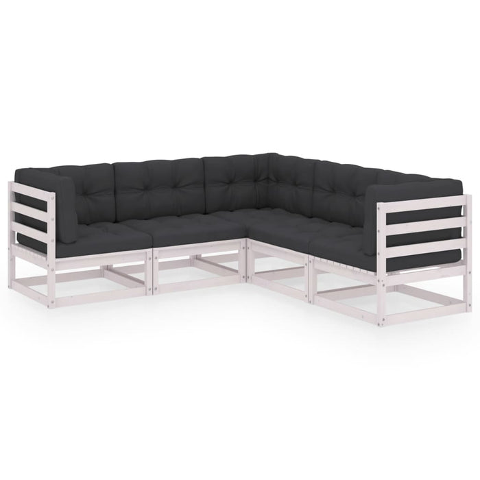 Set mobilier de grădină cu perne, 5 piese, lemn masiv de pin WALTI