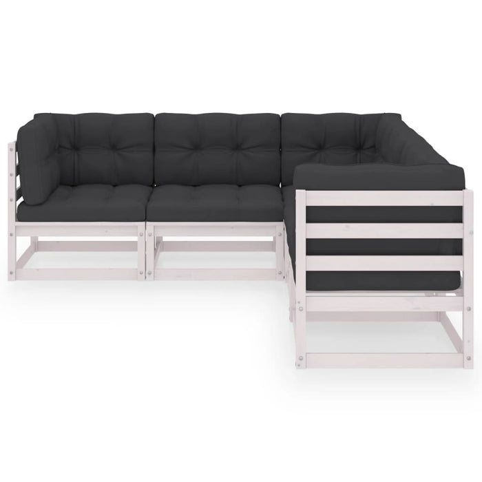 Set mobilier de grădină cu perne, 5 piese, lemn masiv de pin WALTI
