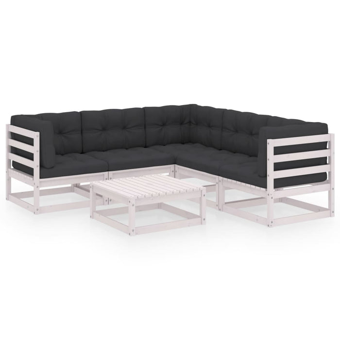 Set mobilier de grădină cu perne, 6 piese, lemn masiv de pin WALTI