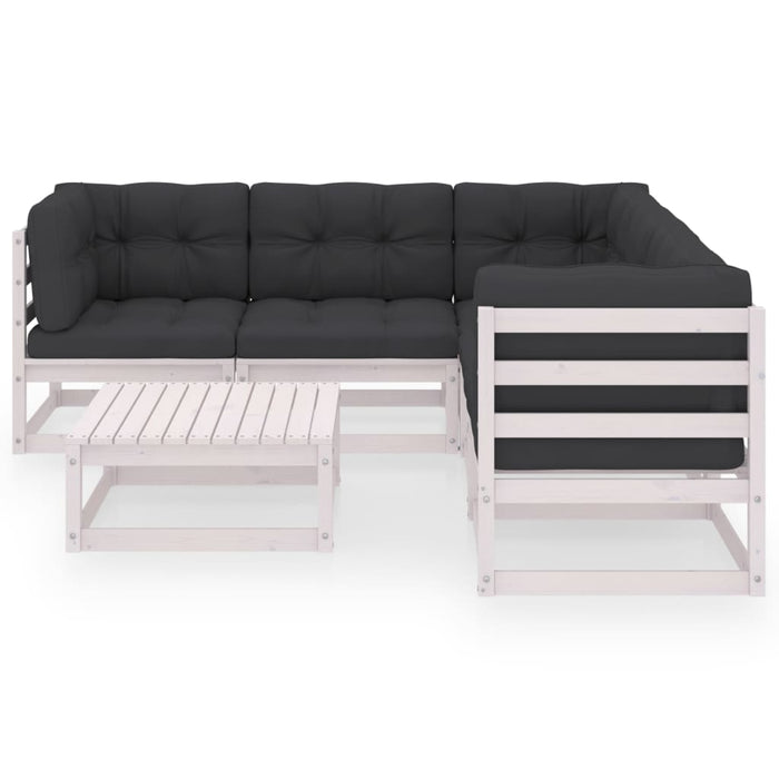 Set mobilier de grădină cu perne, 6 piese, lemn masiv de pin WALTI