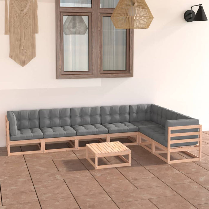 Set mobilier de grădină din 8 piese, lemn masiv de pin - WALTI WALTI