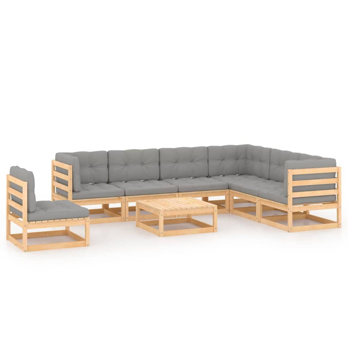 Set mobilier de grădină, 8 piese, lemn masiv de pin WALTI