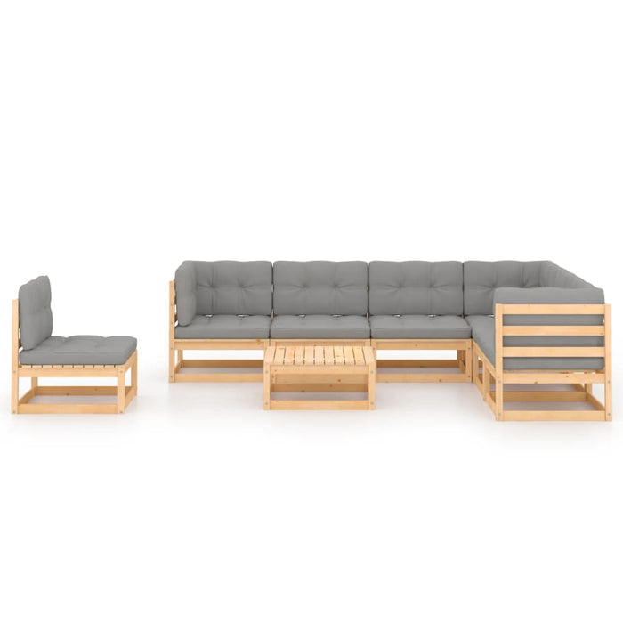 Set mobilier de grădină, 8 piese, lemn masiv de pin WALTI