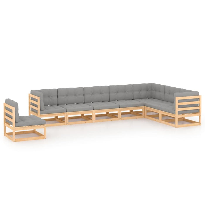 Set mobilier grădină cu perne, 8 piese, lemn masiv de pin WALTI