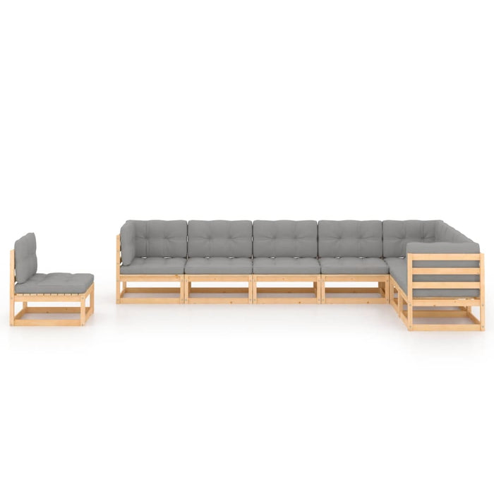 Set mobilier grădină cu perne, 8 piese, lemn masiv de pin WALTI