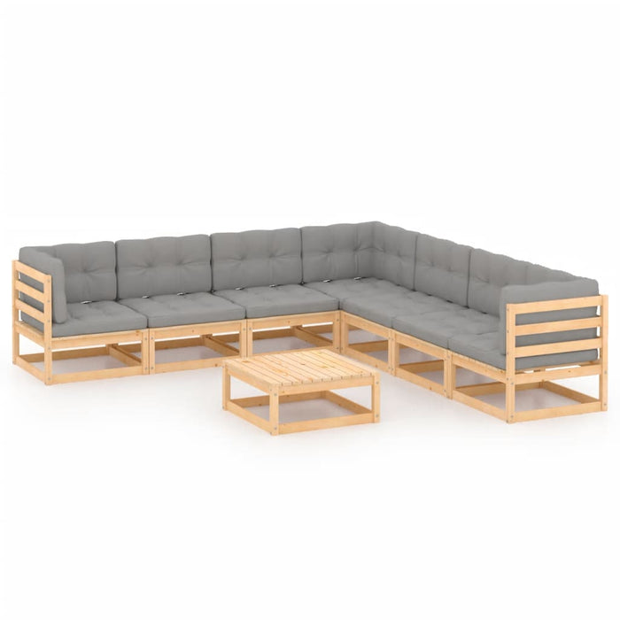 Set mobilier de grădină din 8 piese, lemn masiv de pin WALTI