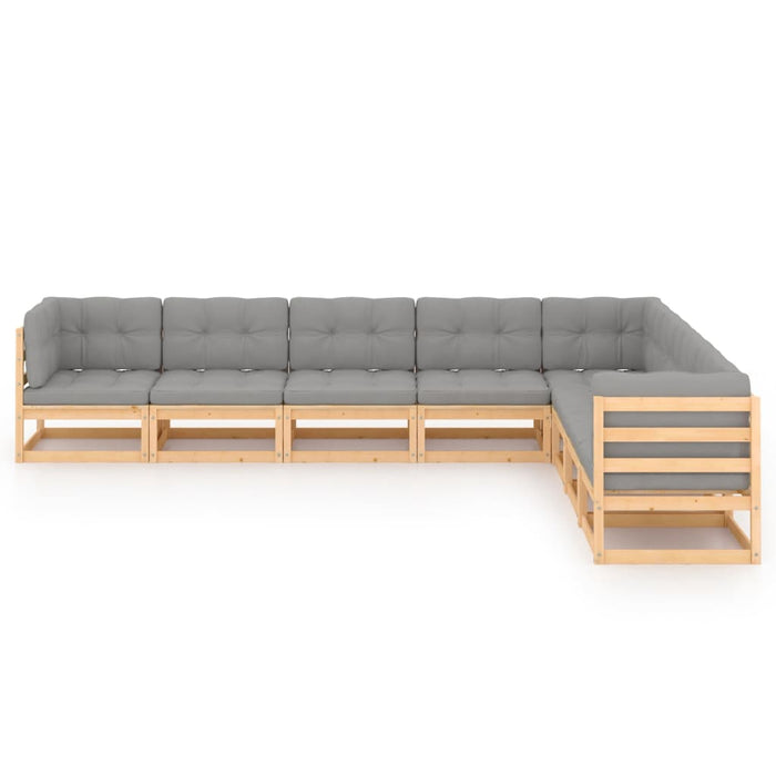 Set mobilier de grădină din 8 piese, lemn masiv de pin WALTI