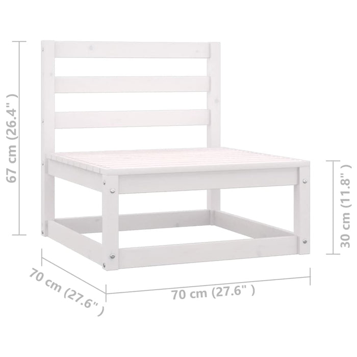 Set mobilier grădină cu perne, 6 piese, alb, lemn masiv de pin WALTI