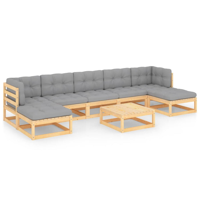 Set mobilier de grădină din 8 piese, lemn masiv de pin WALTI