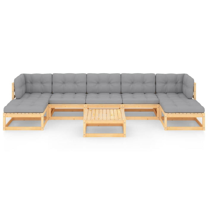 Set mobilier de grădină din 8 piese, lemn masiv de pin WALTI