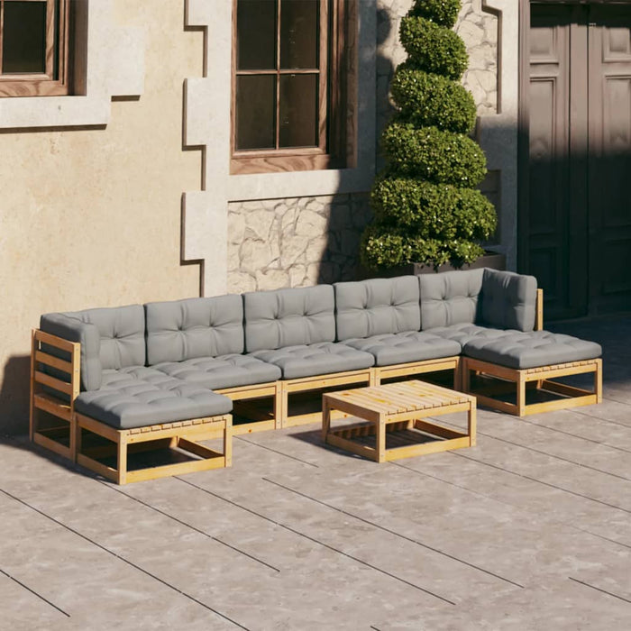 Set mobilier de grădină din 8 piese, lemn masiv de pin WALTI