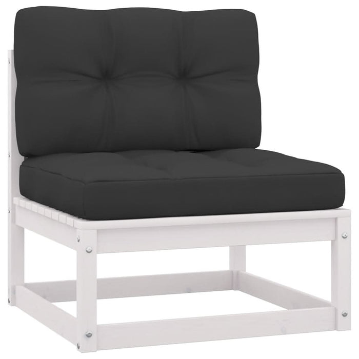 Set mobilier grădină cu perne, 9 piese, lemn masiv de pin alb WALTI