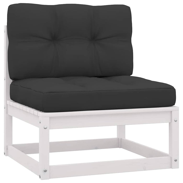 Set mobilier grădină cu perne, 9 piese, lemn masiv de pin alb WALTI