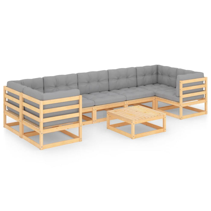 Set mobilier de grădină din 8 piese, lemn masiv de pin WALTI