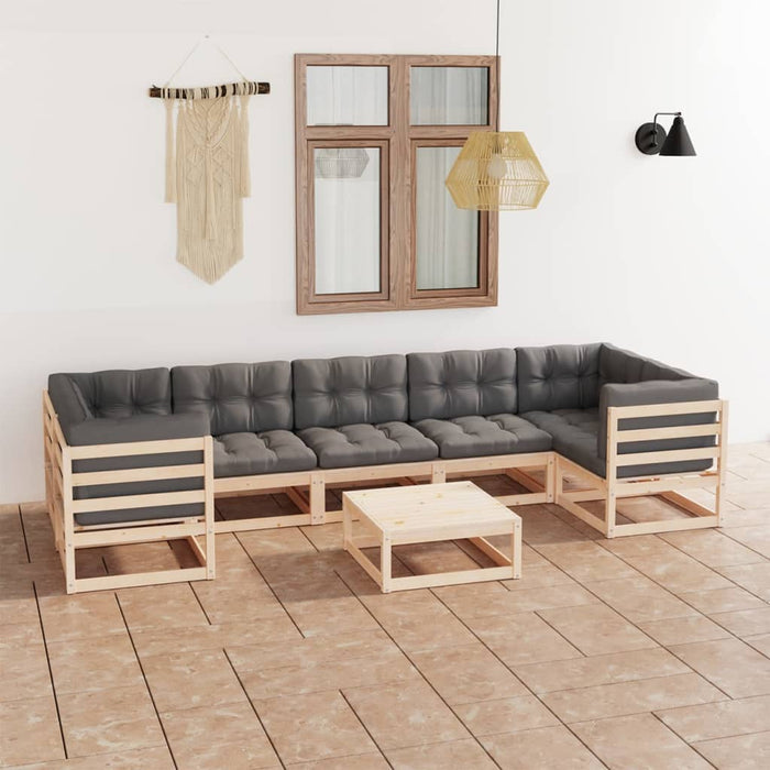 Set mobilier de grădină din 8 piese, lemn masiv de pin WALTI