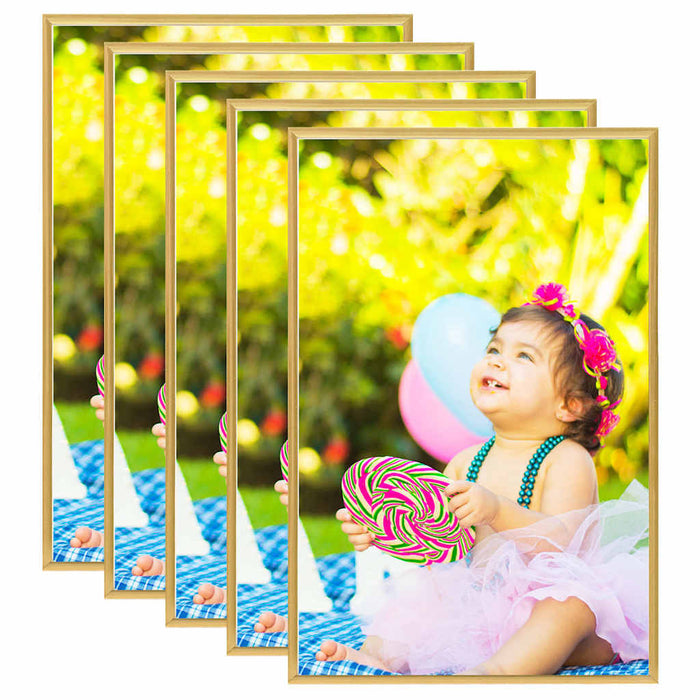 Rame foto colaj pentru perete, 5 buc., auriu, 70x90 cm, MDF WALTI