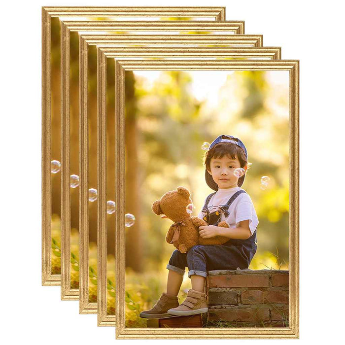 Rame foto colaj pentru perete/masă 5 buc. auriu 59,4x84 cm MDF WALTI