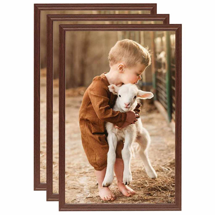 Rame foto colaj pentru perete/masă, 3 buc., maro, 70x90 cm MDF WALTI