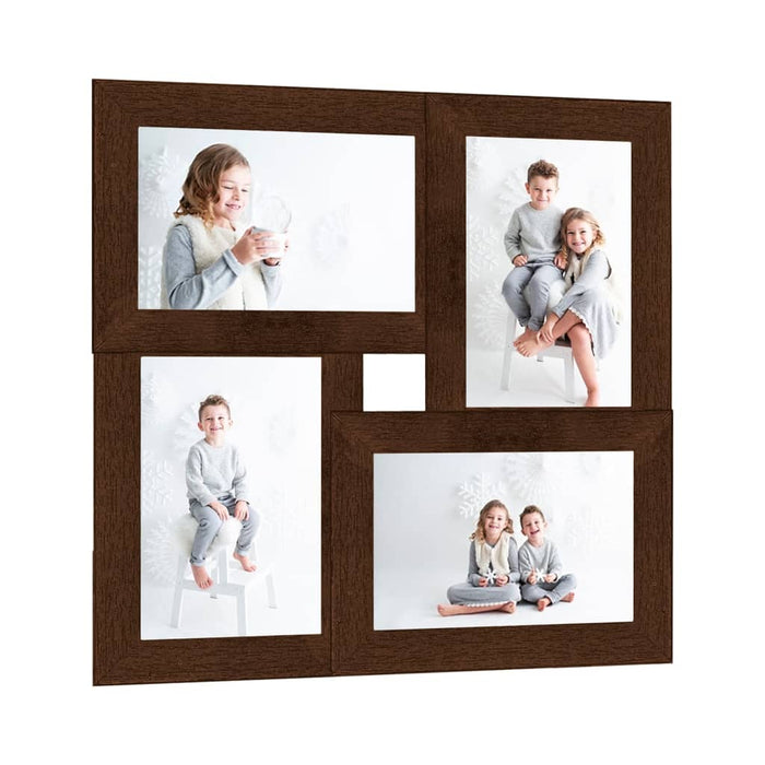 Ramă foto colaj, maro închis, 4x (13x18 cm) foto, MDF - WALTI WALTI