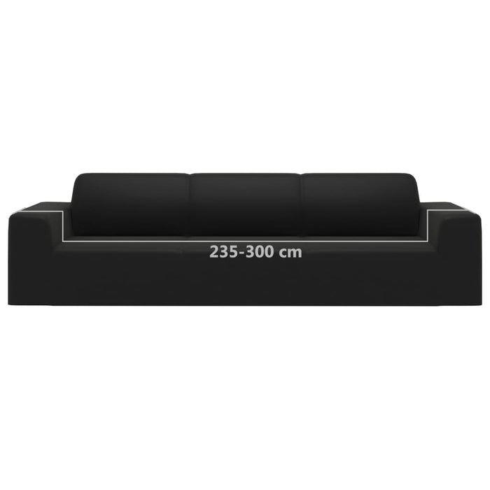 Husă elastică pentru canapea cu 4 locuri poliester jersey negru - WALTI WALTI