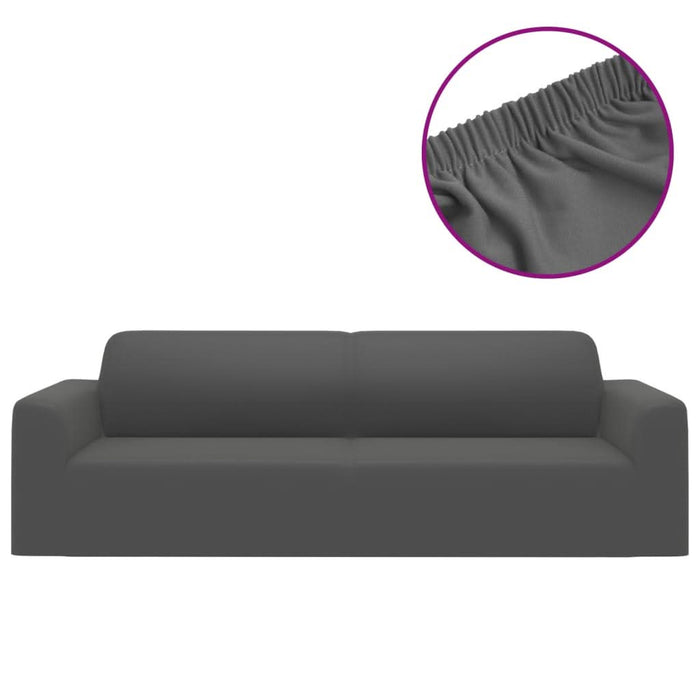 Husă elastică pentru canapea 3 locuri poliester jersey antracit - WALTI WALTI