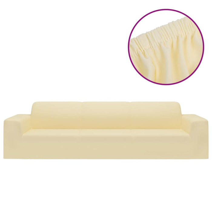 Husă elastică pentru canapea cu 4 locuri poliester jersey crem - WALTI WALTI