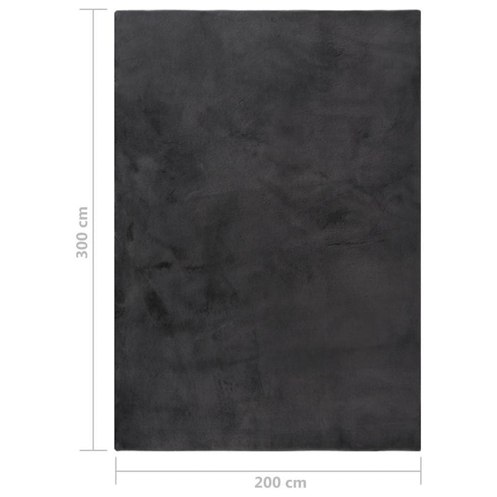 Covor, antracit, 200x300 cm, blană ecologică de iepure WALTI