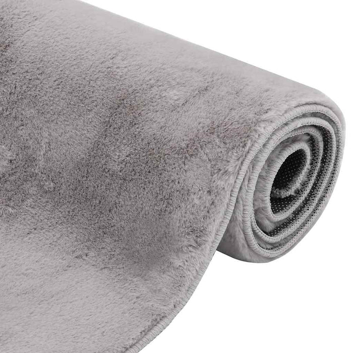 Covor, gri, 180x270 cm, blană ecologică de iepure WALTI