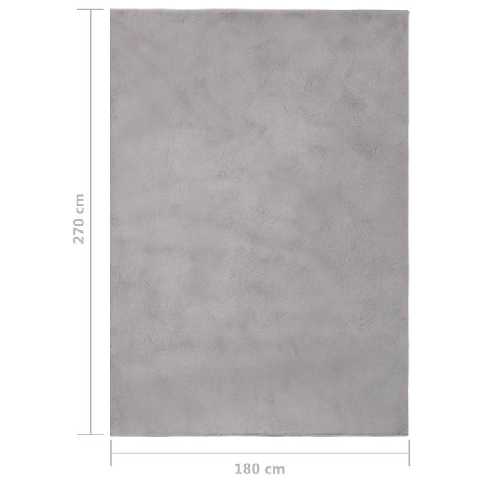 Covor, gri, 180x270 cm, blană ecologică de iepure WALTI