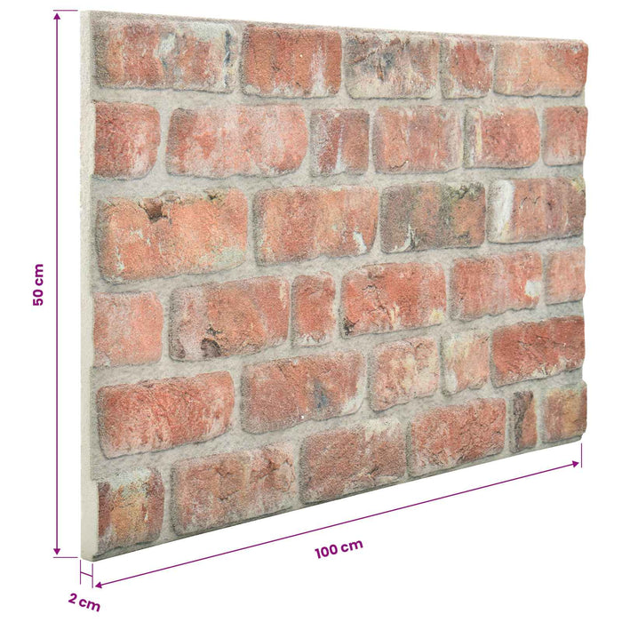 Panouri de perete 10 pcs Roșu 100 x 50 cm Spumă EPS - WALTI WALTI