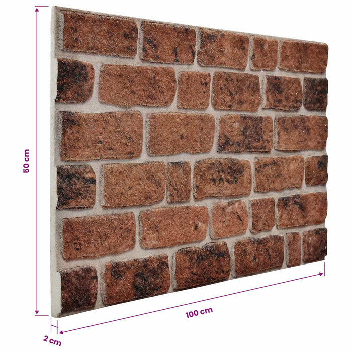 Panouri de perete 10 pcs Cărămiziu Maro 100 x 50 cm Spumă EPS - WALTI WALTI