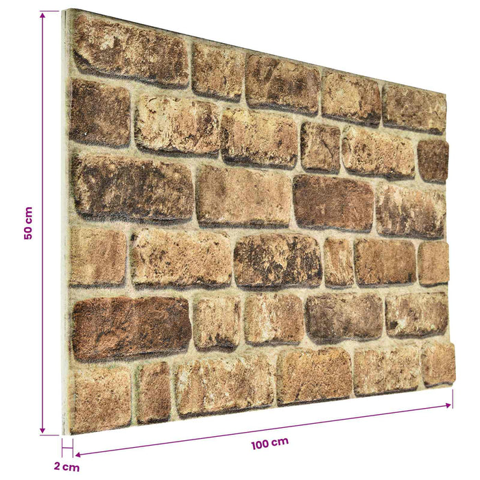Panouri de perete 10 pcs Nisip Întunecat 100 x 50 cm Spumă EPS - WALTI WALTI