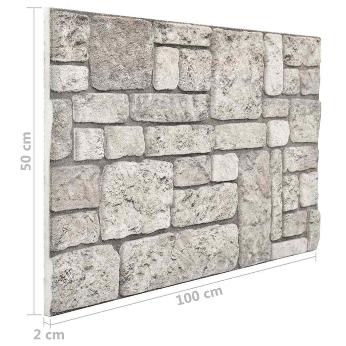 Panouri de perete 10 pcs Gri 100 x 50 cm Spumă EPS WALTI