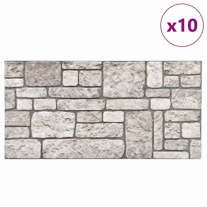 Panouri de perete 10 pcs Gri 100 x 50 cm Spumă EPS WALTI
