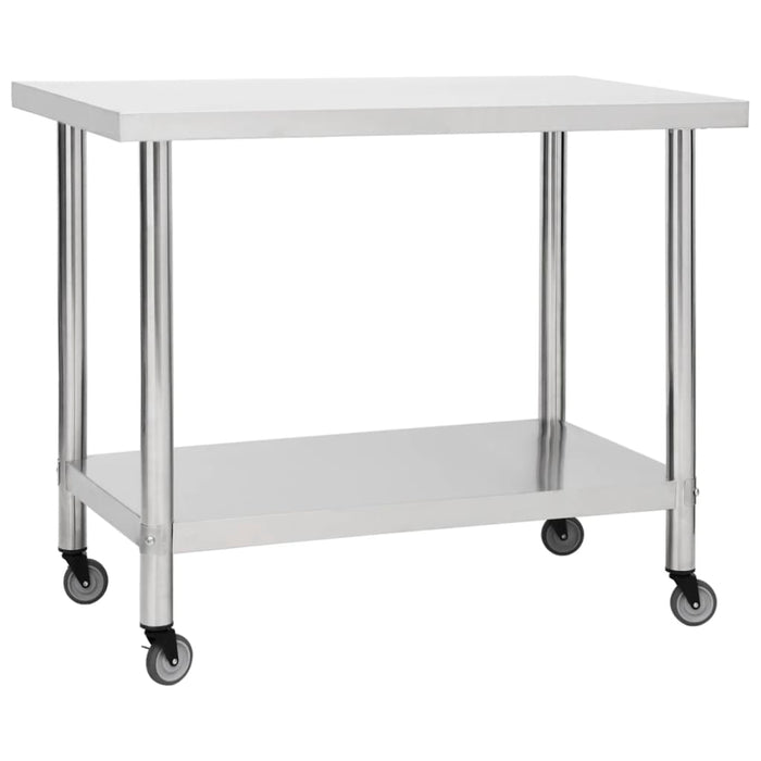 Masă de lucru bucătărie cu roți, 100x45x85 cm, oțel inoxidabil - WALTI WALTI