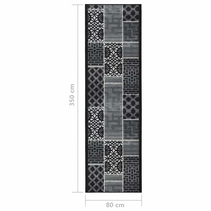 Covor traversă, negru, 80x350 cm WALTI