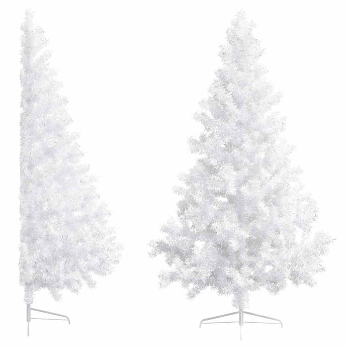 Jumătate brad Crăciun pre-iluminat cu set globuri, alb, 210 cm WALTI